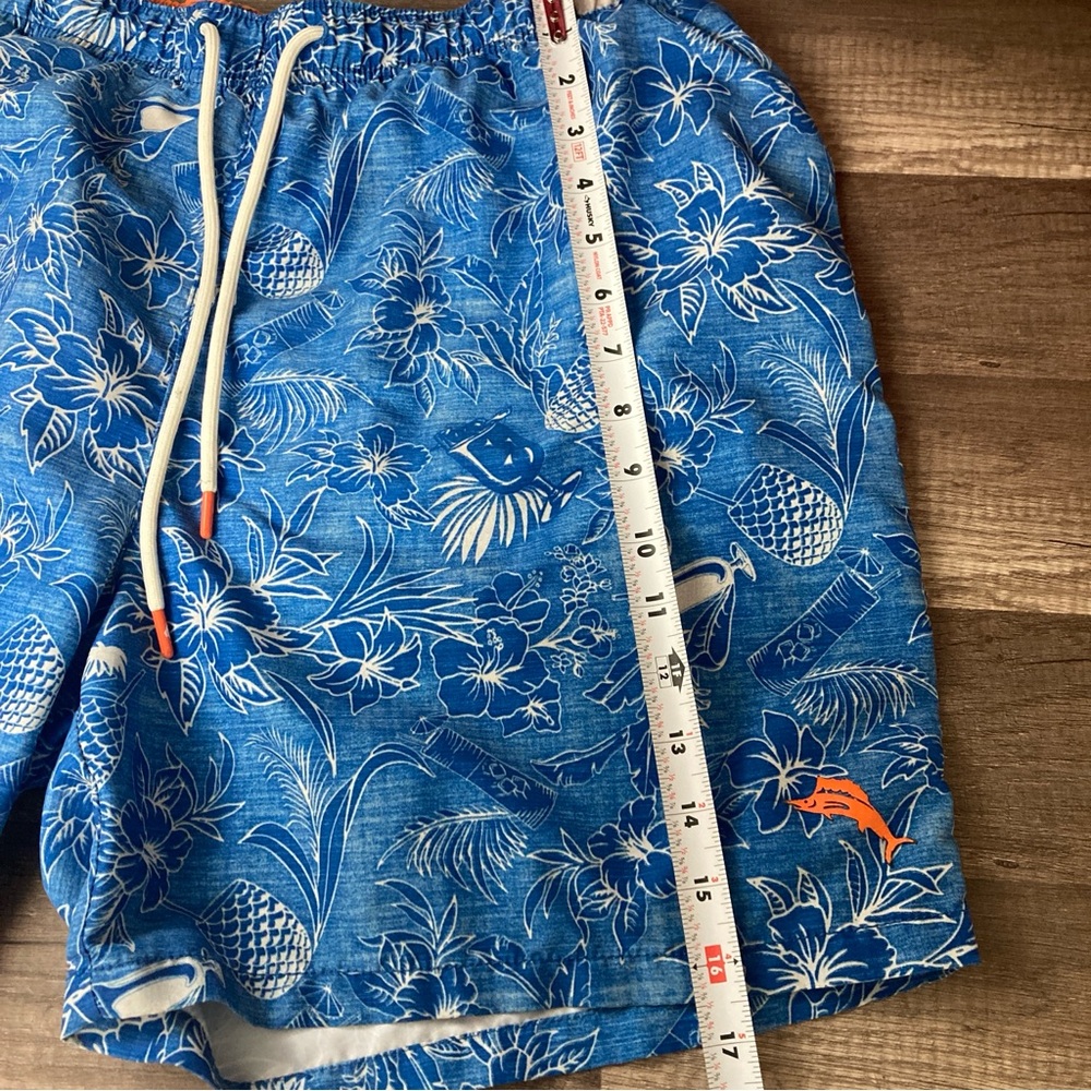 Tommy Bahama Men’s Blue/Orange Swim Trunks Nautical Design Hawaiian Tropical LG - Picture 8 of 13